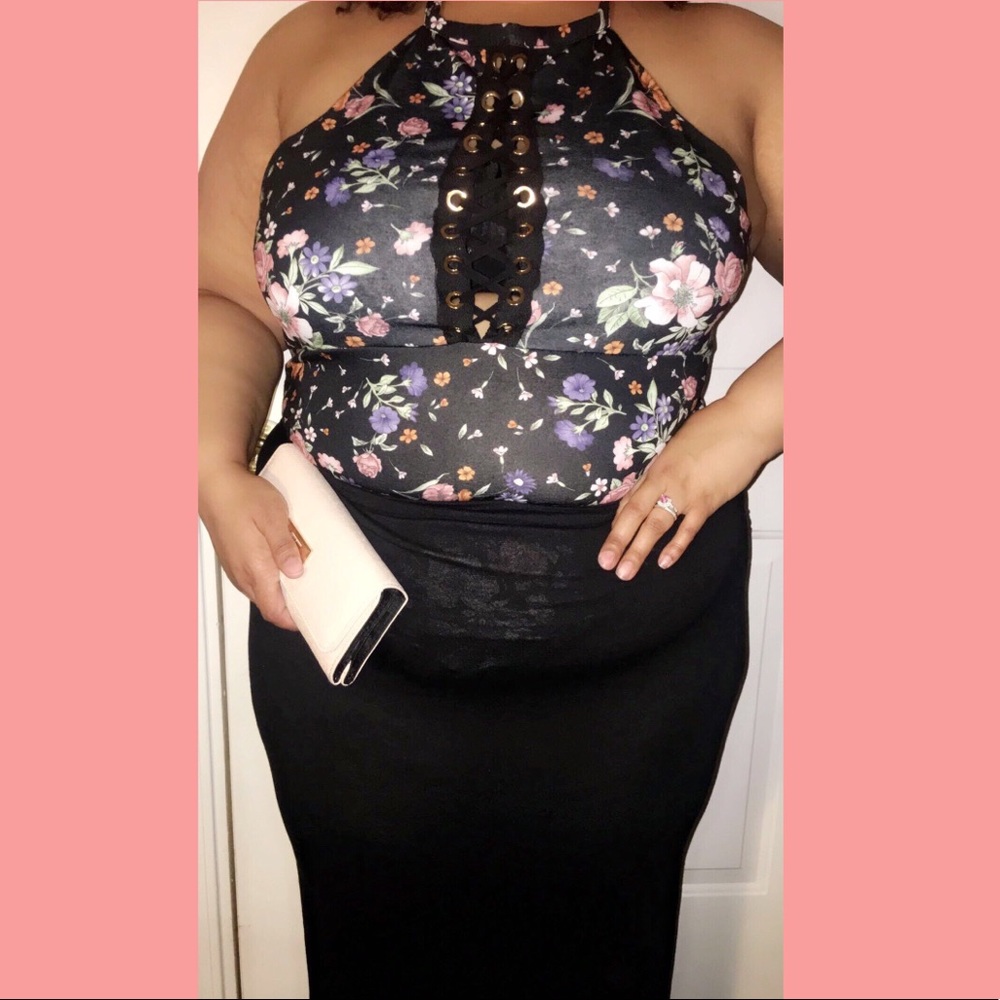 Floral never clipped bodysuit